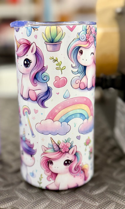 12oz Stainless Steel Skinny Tumblers – Perfect for Kids (Choose your Design)