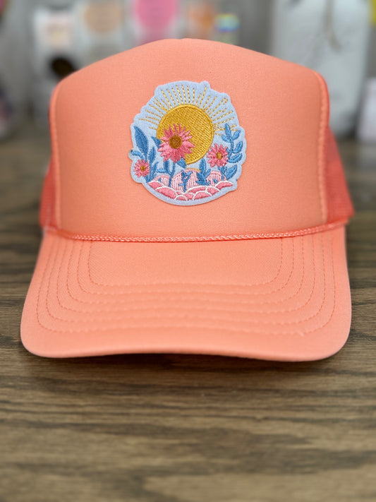 Floral Sun Trucker Hat