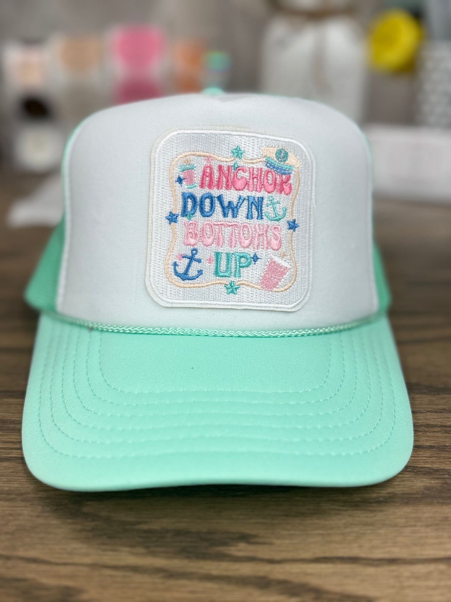 Anchors Down Bottoms Up Trucker Hat