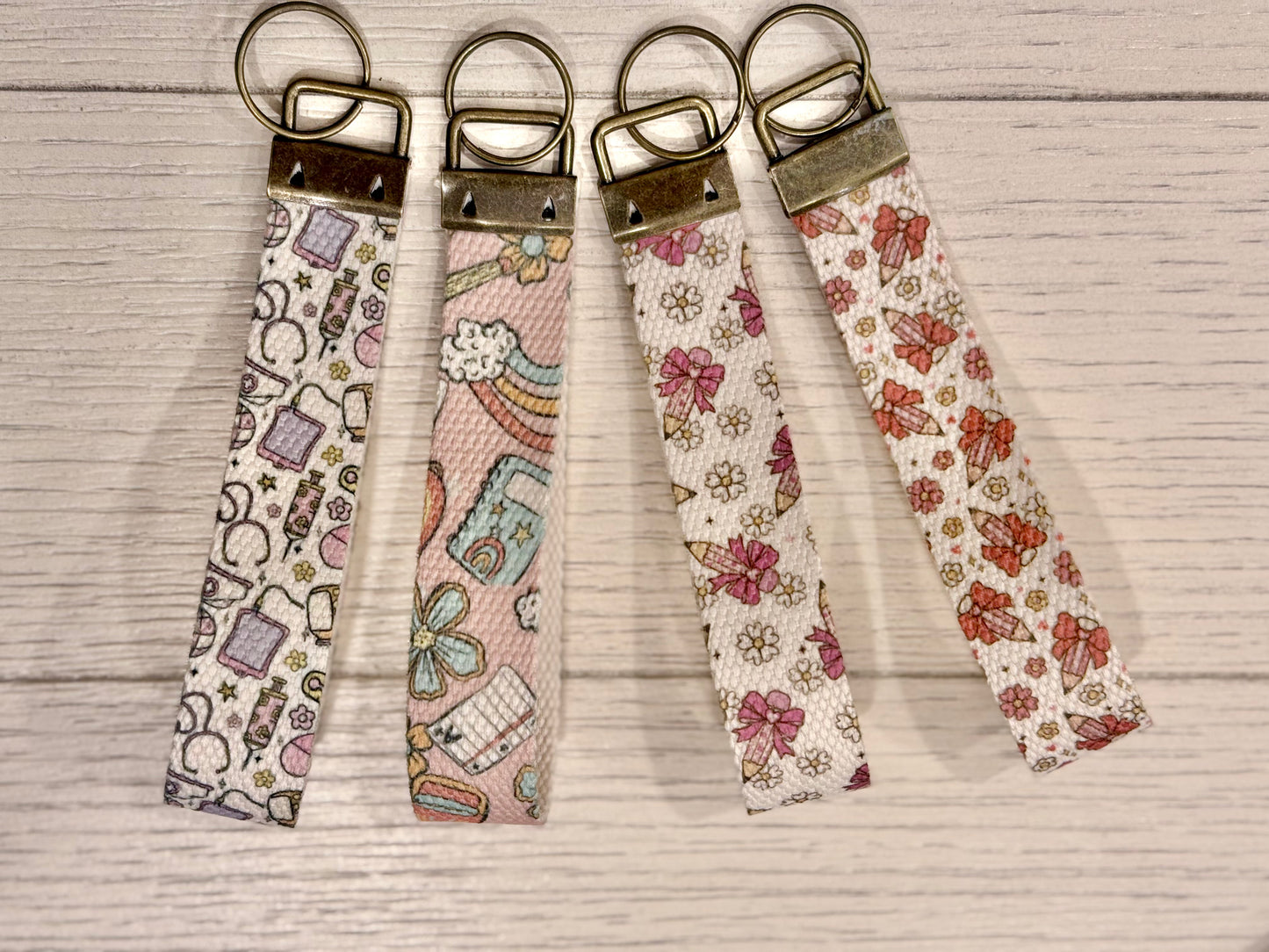 Canvas Wrist Keychain, Key Fob Wristlet