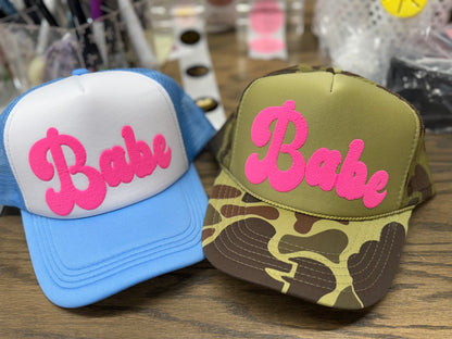Bold puff vinyl hats made just for you – pick your color & saying!