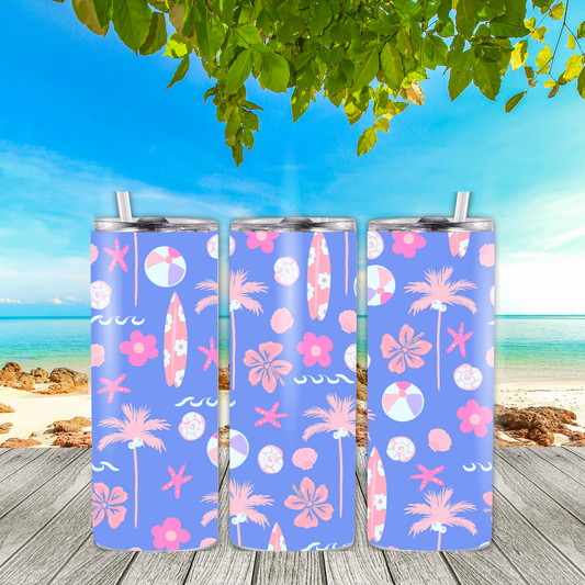 Summer/Vacation Inspired 20 oz Skinny Tumblers
