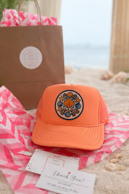 Custom Logo Trucker Hats – Perfect for Boutiques, Salons & Coastal Shops